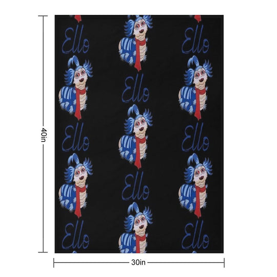 Ello from The Labyrinth Worm in Blue & Black Compact Throw Blanket