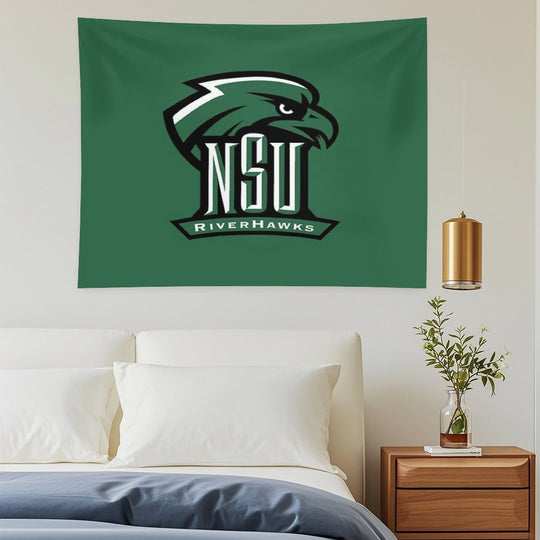 Northeastern State Green Black Tapestry