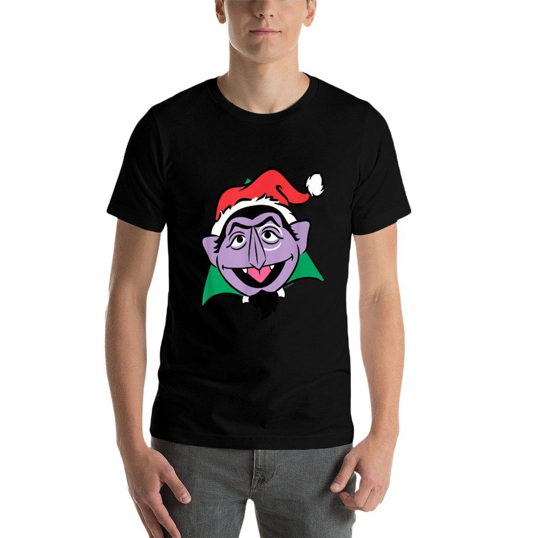 Sesame Street Christmas Santa Hat Count Von Count Face  Classic T-Shirt