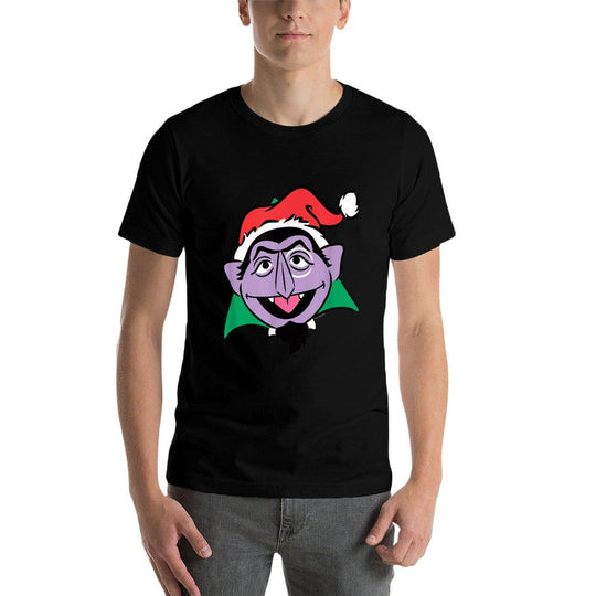 Sesame Street Christmas Santa Hat Count Von Count Face  Classic T-Shirt