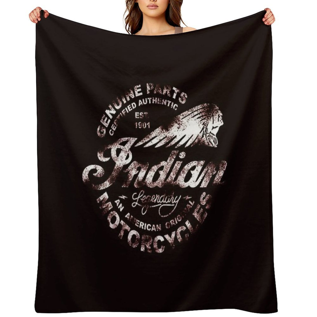 Indian Motorcycles Sign Legendary_White Durable Throw Blanket