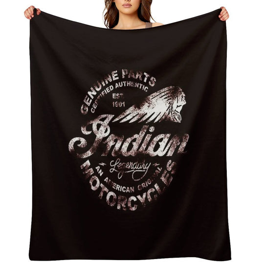 Indian Motorcycles Sign Legendary_White Durable Throw Blanket