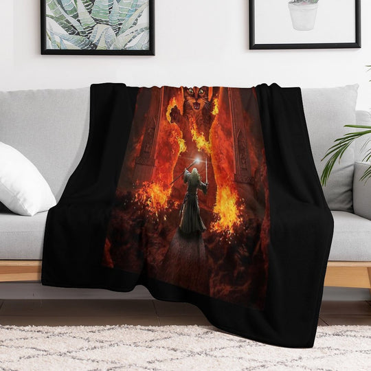 Balrog Cat Shirt TShir Sustainable Throw Blanket
