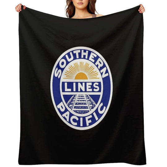 Vintage Southern Pacific Lines Railroad Compact Throw Blanket