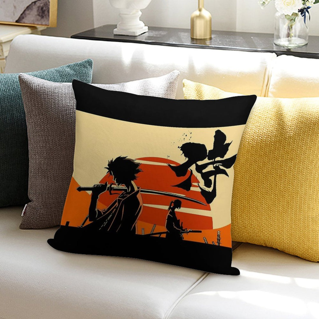Sunset Samurai Soft Reinforced Edging Throw Pillow