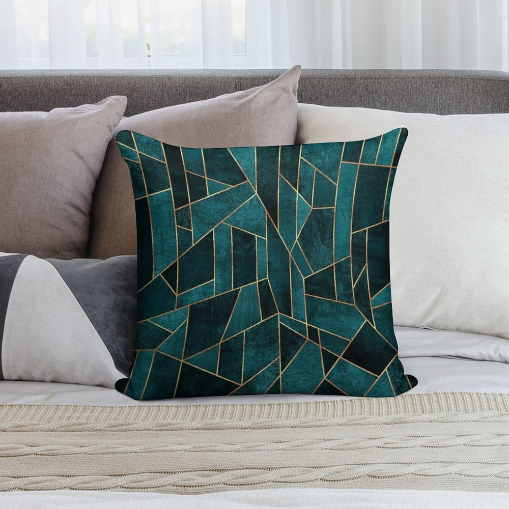 Skyscraper - Dark Teal Soft Durable Construction Throw Pillow