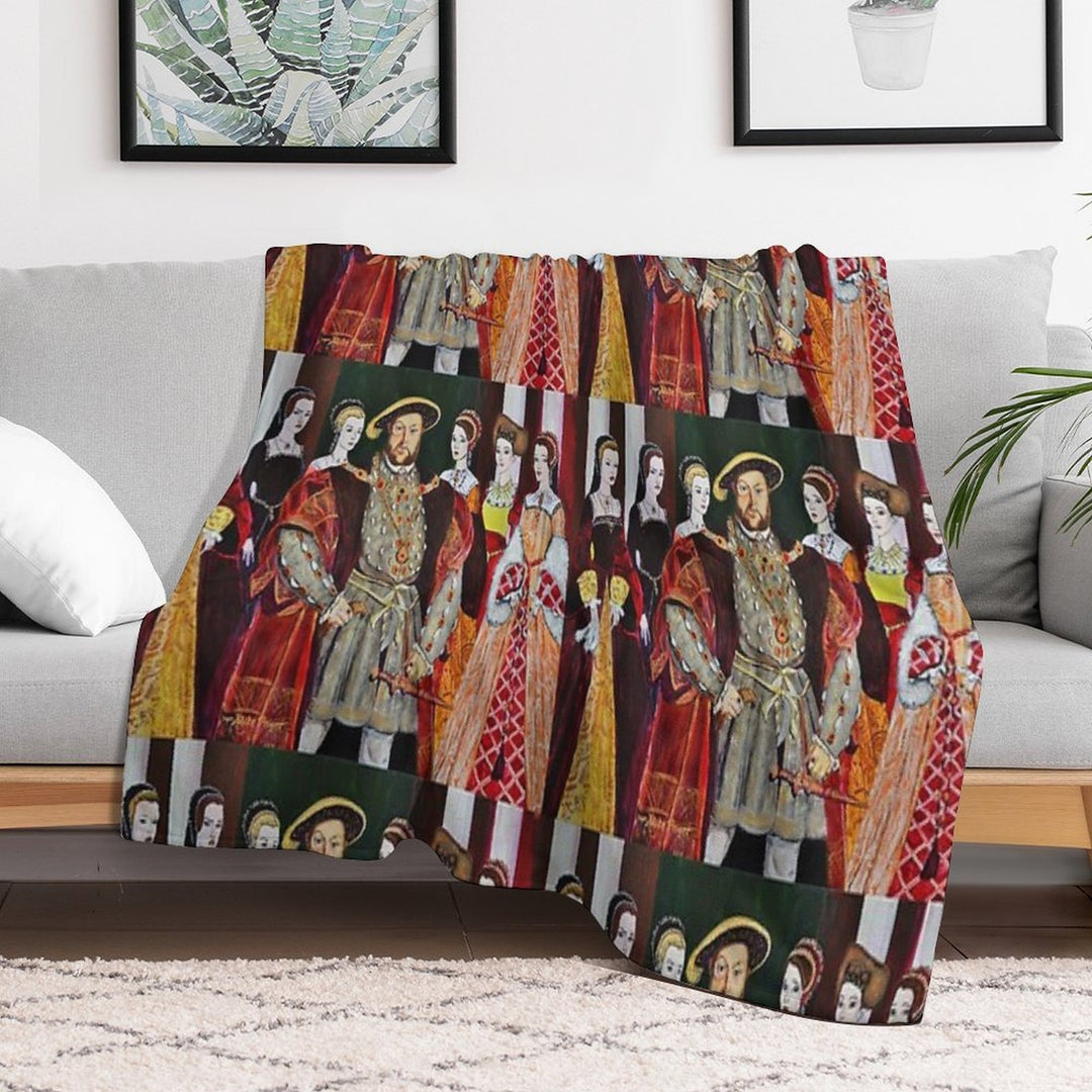 King Henry 8th And His Six Wives Comfort Throw Blanket