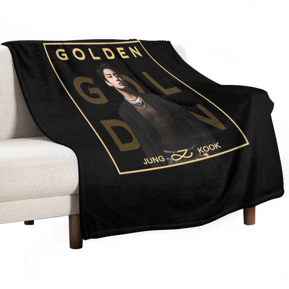 BTS Golden Jungkook Jung Kook Shrink-resistant Throw Blanket