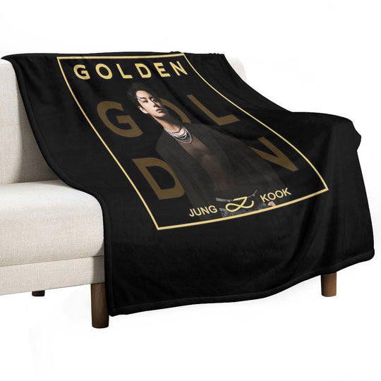 BTS Golden Jungkook Jung Kook Shrink-resistant Throw Blanket