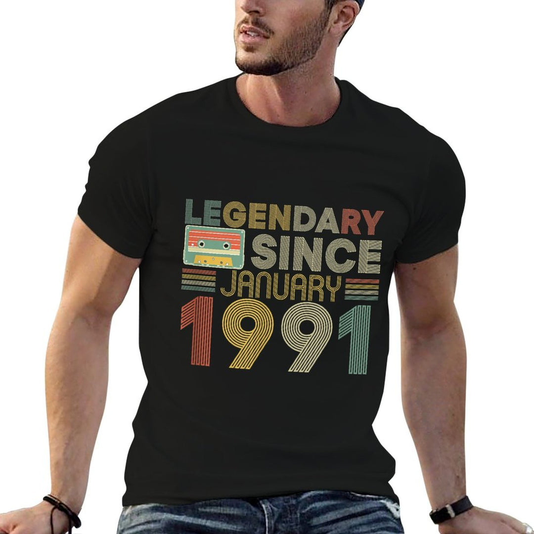 Legendary Since Tape Bday January 1991 30th Birthday  Summer-ready Fabric T-Shirt
