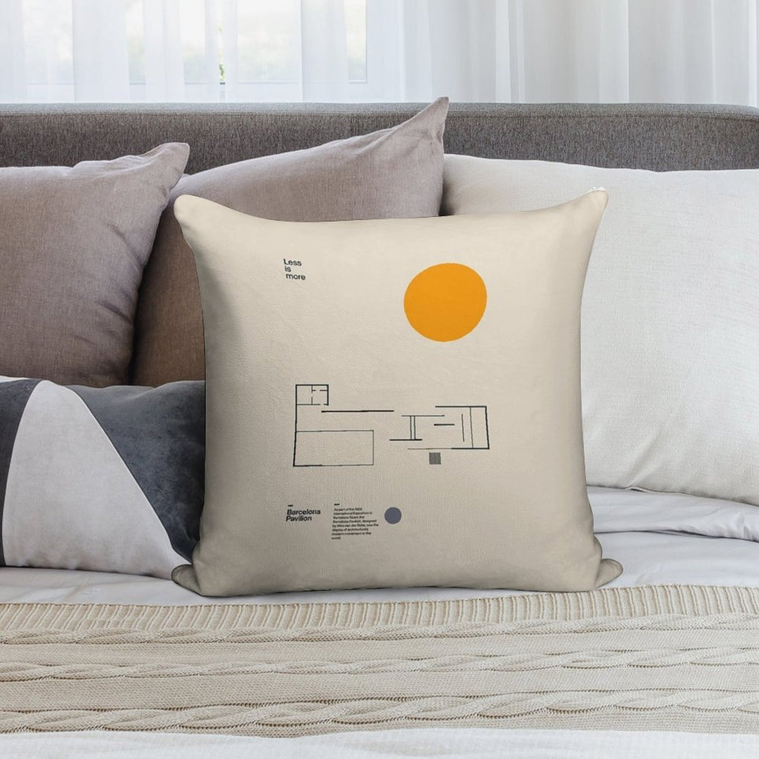 Minimalist Bauhaus Mies Van Der Rohe Barcelona Pavilion Architectural Plan Soft Bedroom Essential Throw Pillow