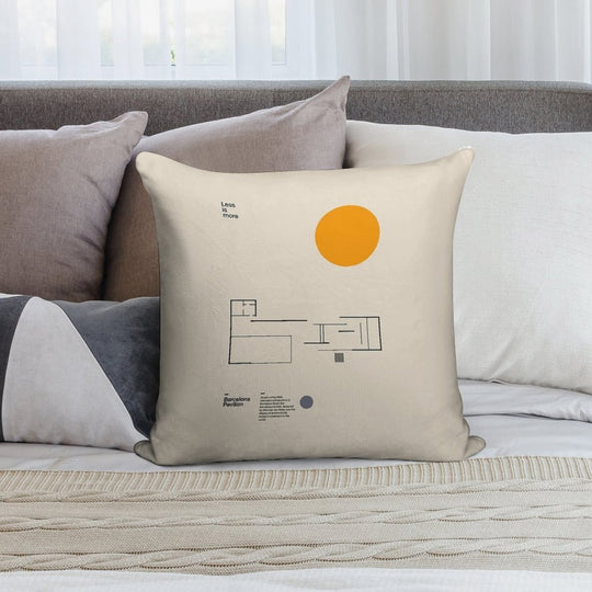 Minimalist Bauhaus Mies Van Der Rohe Barcelona Pavilion Architectural Plan Soft Bedroom Essential Throw Pillow