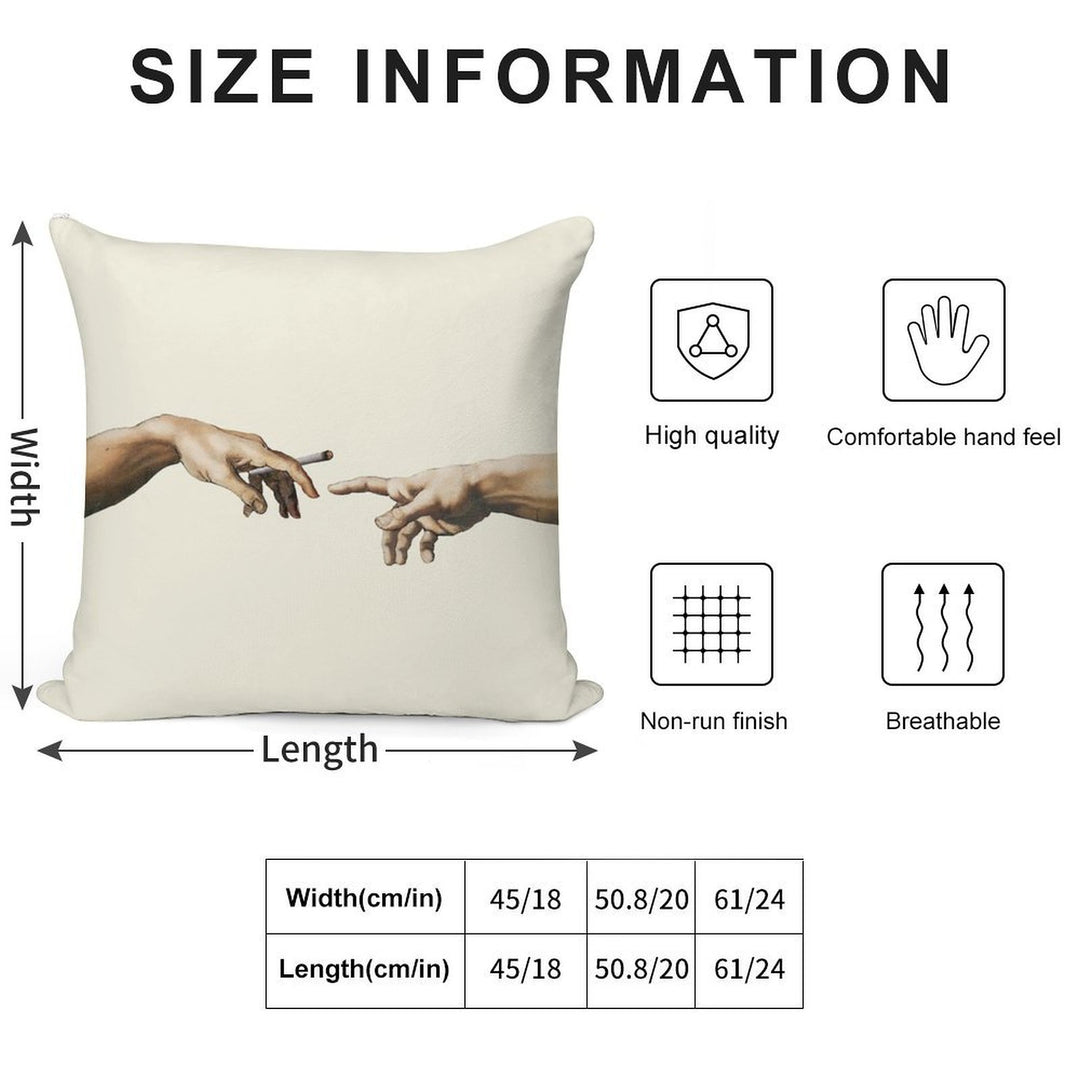 Joint Pass - The Creation of Adam Soft Easy Maintenance Throw Pillow