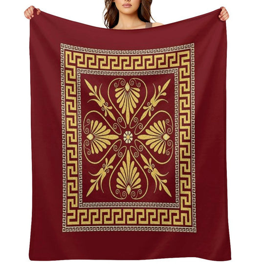Greek Ornament (Meander) Anti-pilling Throw Blanket