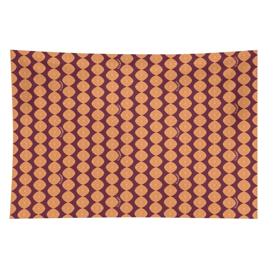 Atomic Blooms - Orange Maroon Tapestry