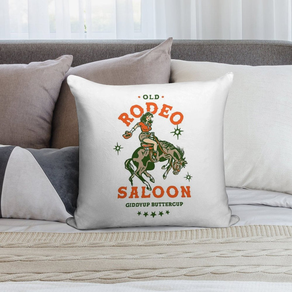 Old Rodeo Saloon Giddyup Buttercup. Vintage Cowgirl Pinup Soft Bedroom Essential Throw Pillow