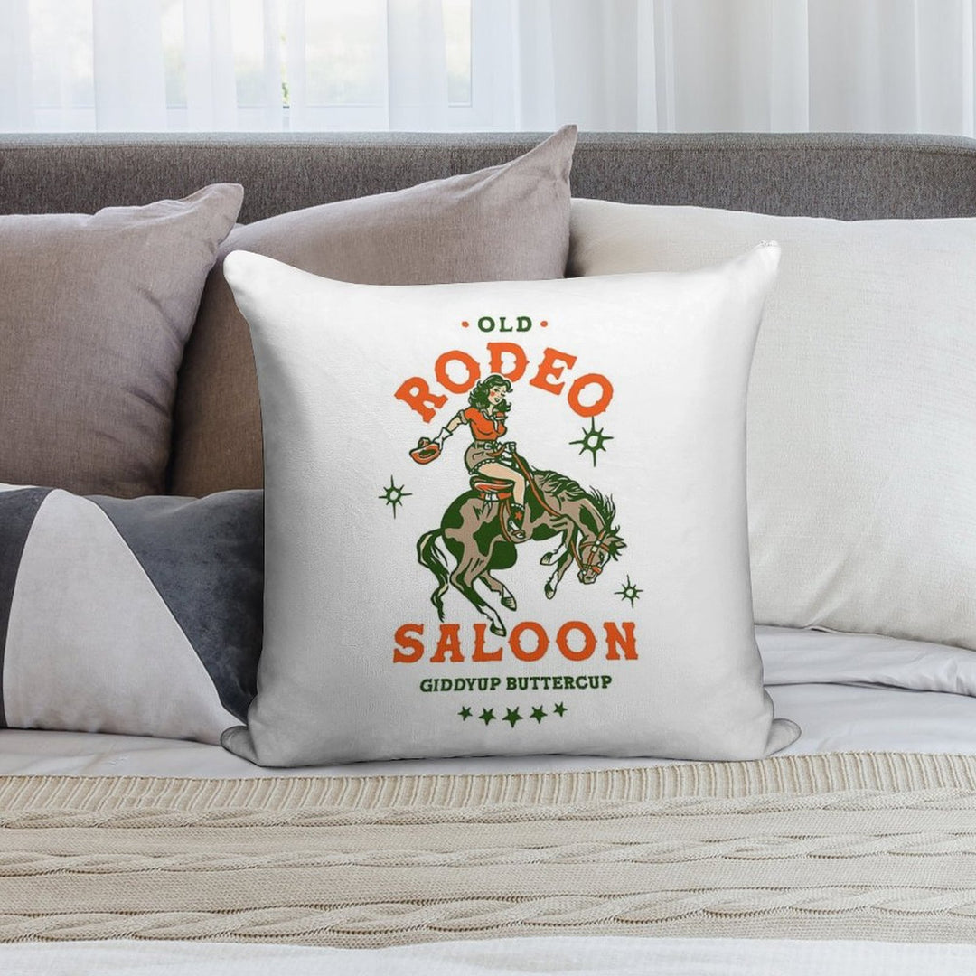 Old Rodeo Saloon Giddyup Buttercup. Vintage Cowgirl Pinup Soft Bedroom Essential Throw Pillow