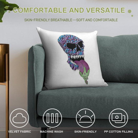 Purple Skull Soft Anti-Pilling Throw Pillow