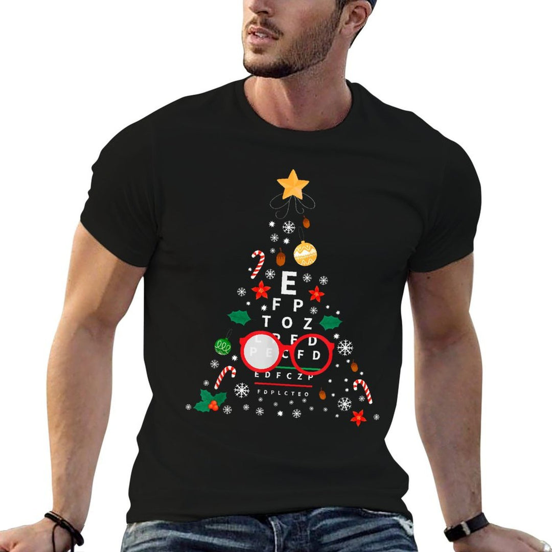 Christmas Tree Optician Optometrist  Merry Xmas New Year  Oversized Silhouette T-Shirt