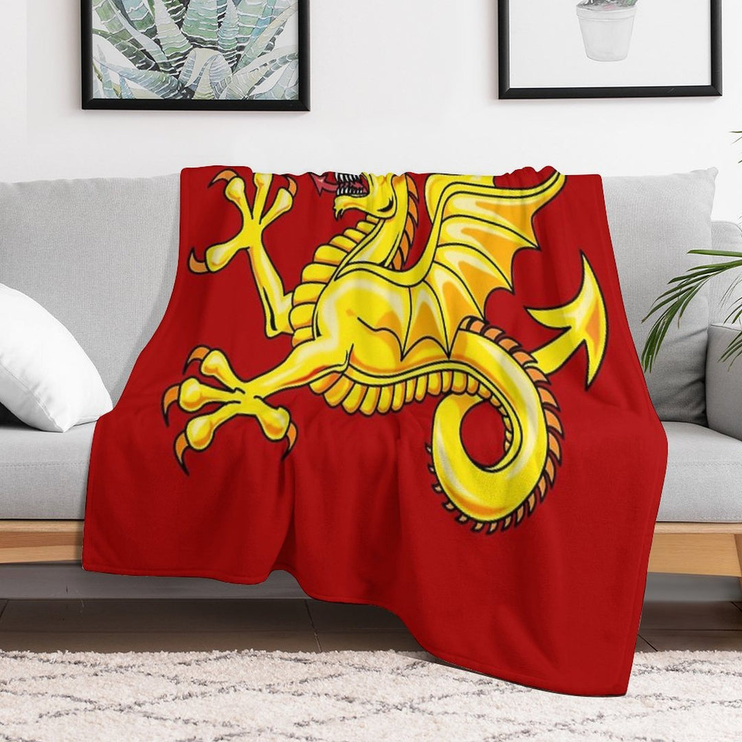 FLAG OF WESSEX - WYVERN Shrink-resistant Throw Blanket