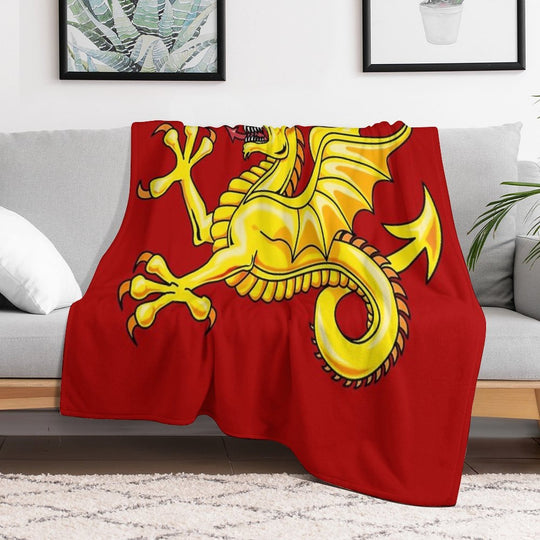 FLAG OF WESSEX - WYVERN Shrink-resistant Throw Blanket