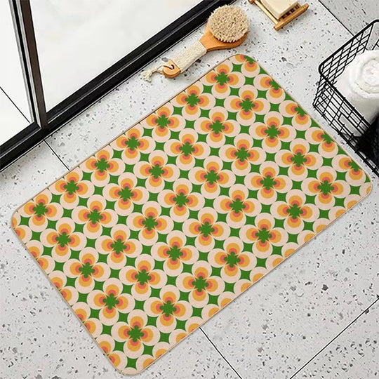 Flower Power Textile  Long-Lasting Bath Mat