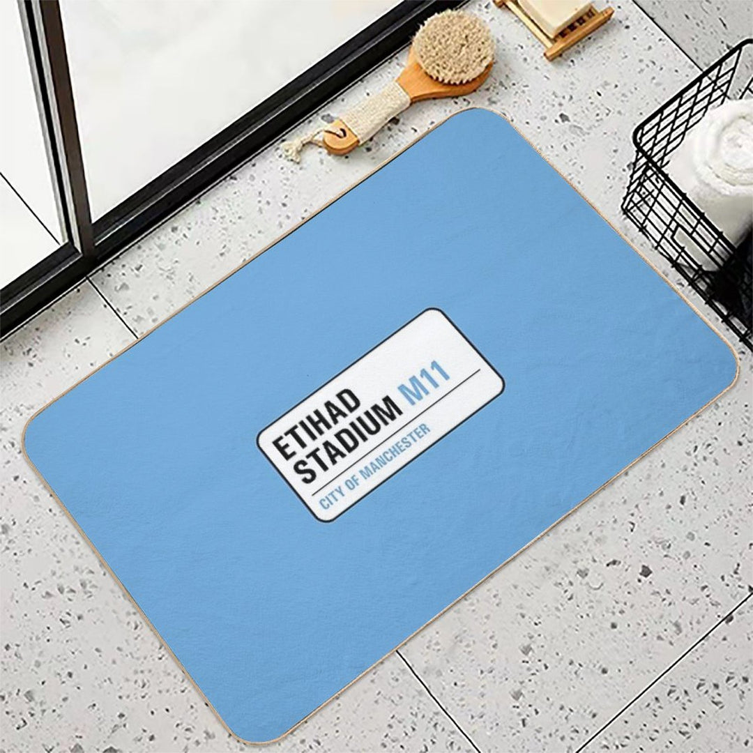 Man City - Etihad Stadium Street Sign  High-Traffic Bath Mat