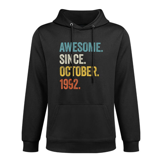 30 Years Old Awesome Since October 1992 30th Birthday Moisture-Wicking Hoodie