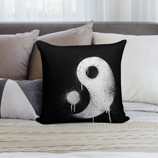 Graffiti Zen Master - Spray Paint Yin Yang Soft Gift Ready Throw Pillow