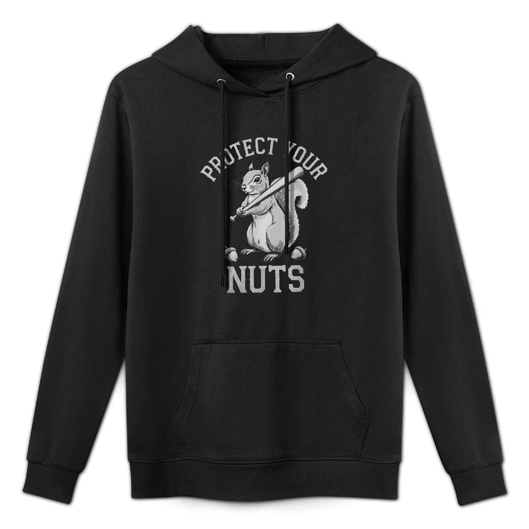 Protect Your Nuts Funny Squirrel Baseball Bat Medium-Weight Fabric Hoodie