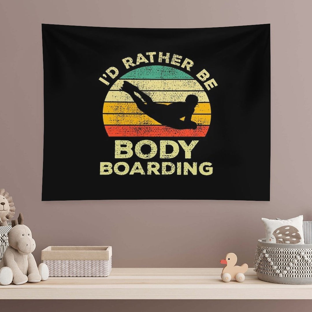 I’d Rather Be Body Boarding Bodyboarding Vintage Gift For Body Boarders Tapestry