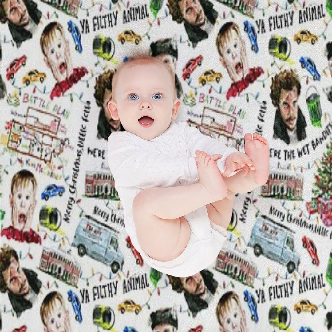 Home Alone Kevin McCallister Christmas Holiday Pattern Plush Throw Blanket