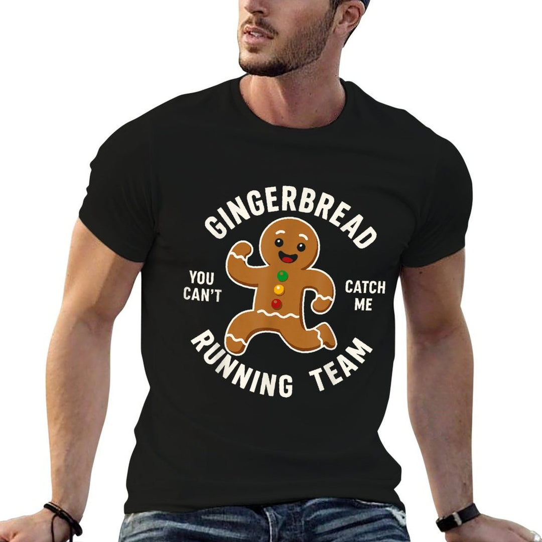 Xmax Running Gingerbread Man Costume, Running Team Christmas  Heathered Texture T-Shirt