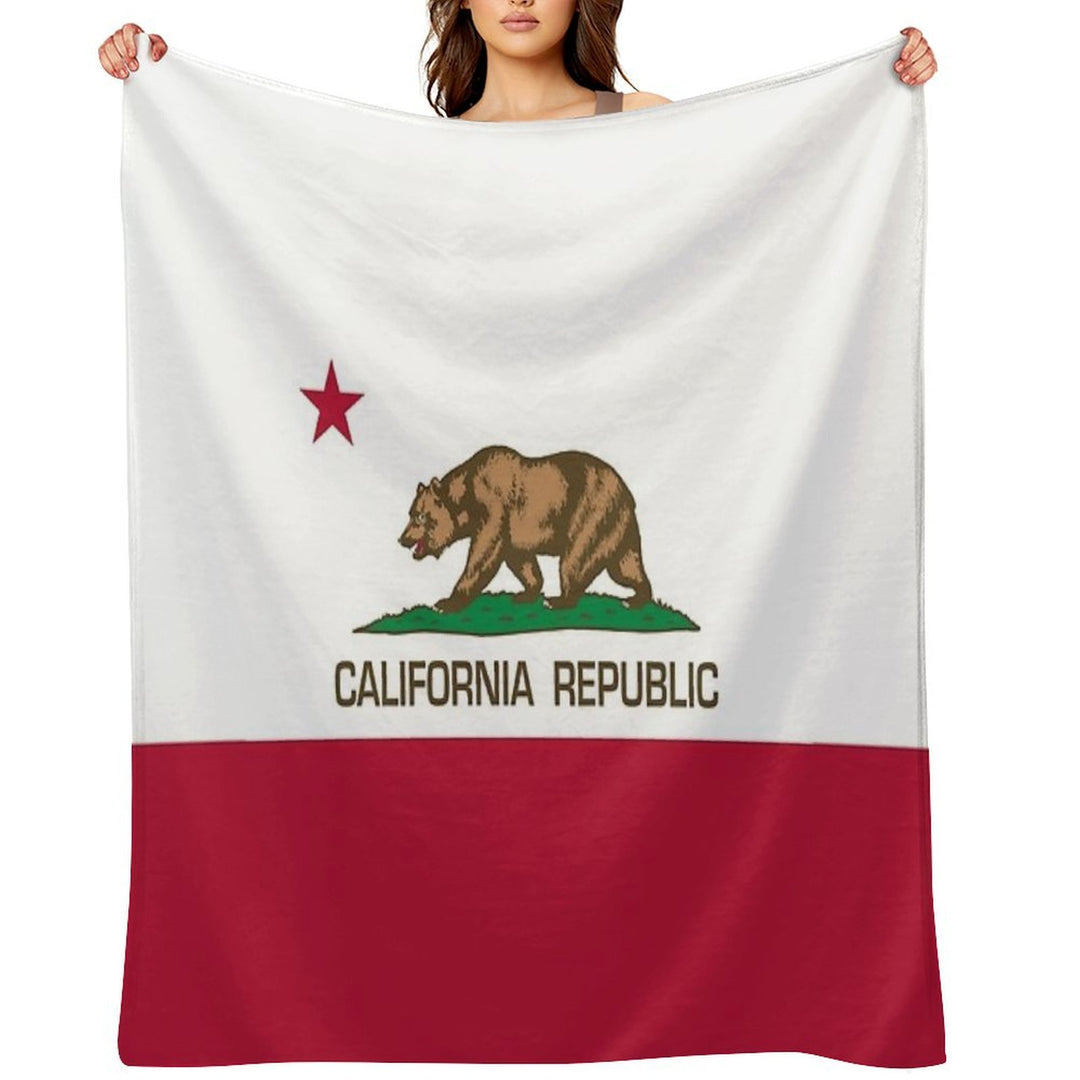 California Republic State Flag of California Easy Care Throw Blanket