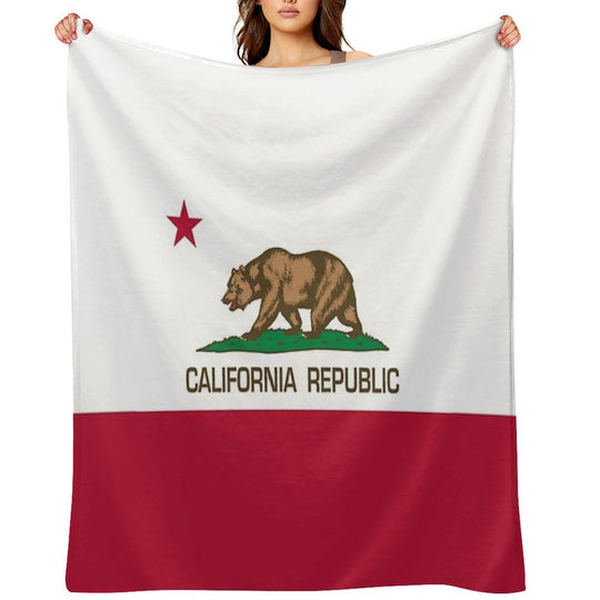 California Republic State Flag of California Easy Care Throw Blanket