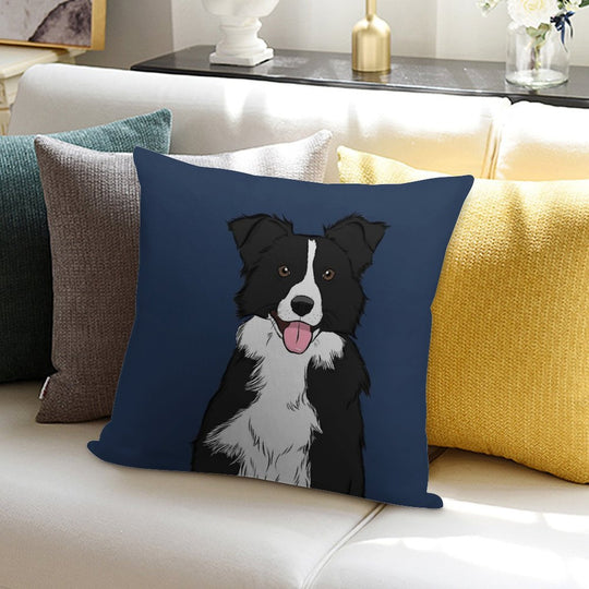 Border Collie Soft High-Density Material Throw Pillow