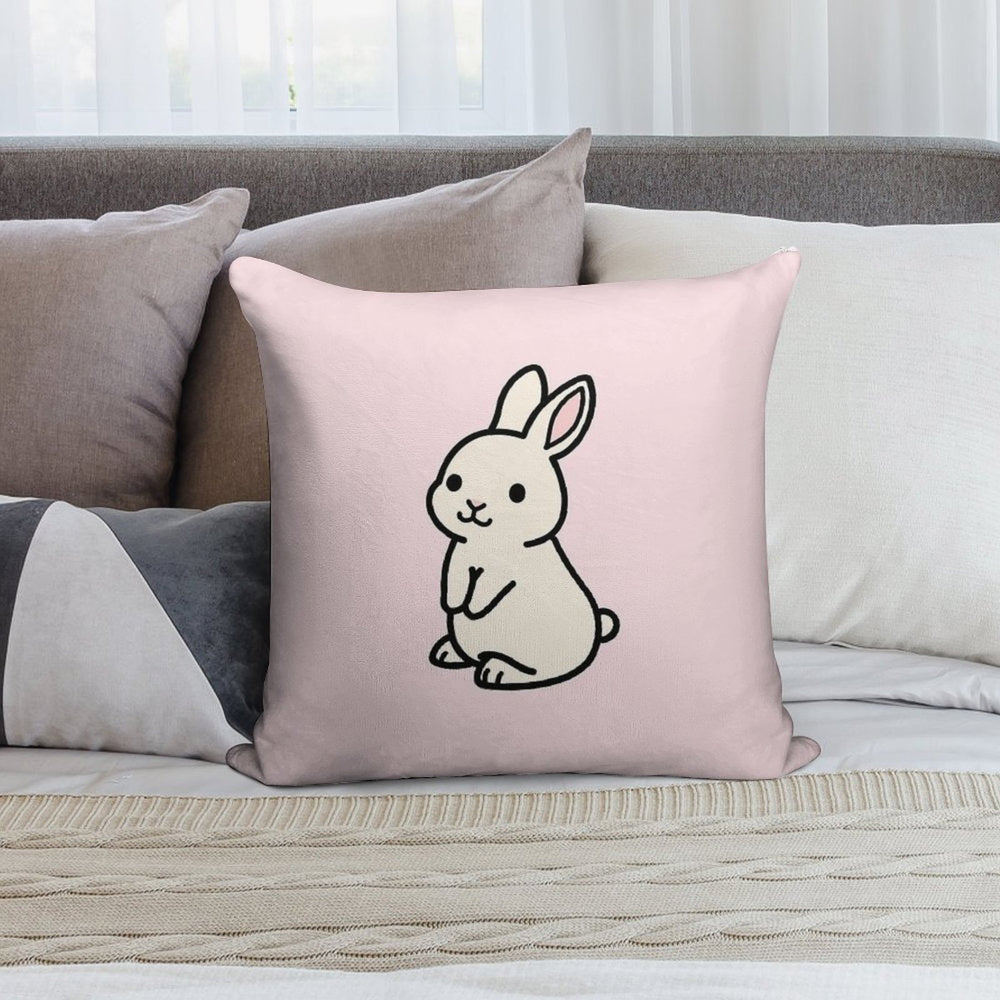 White Bunny Soft Gift Ready Throw Pillow