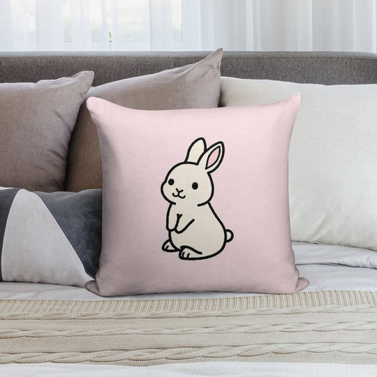 White Bunny Soft Gift Ready Throw Pillow