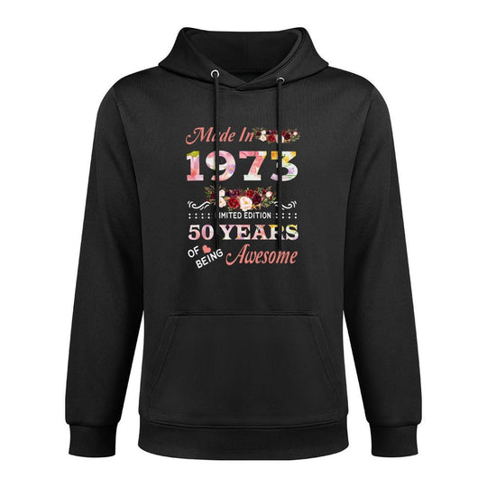 Made In 1973 Floral 50 Years Old 50th Birthday Women Premium Moisture-Wicking Hoodie
