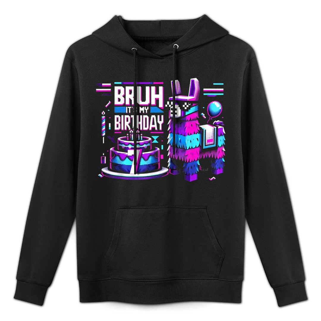 Bruh Its My 7th Birthday Llama Pinata Boy Girl Party Bday Unisex Design Hoodie