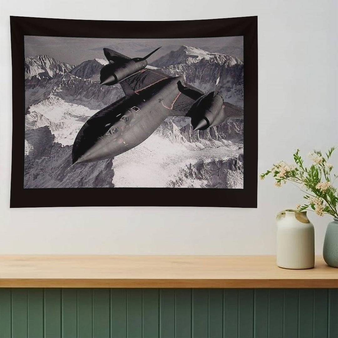 BLACKBIRD SUPERSONIC  United States Military Jet Print Tapestry