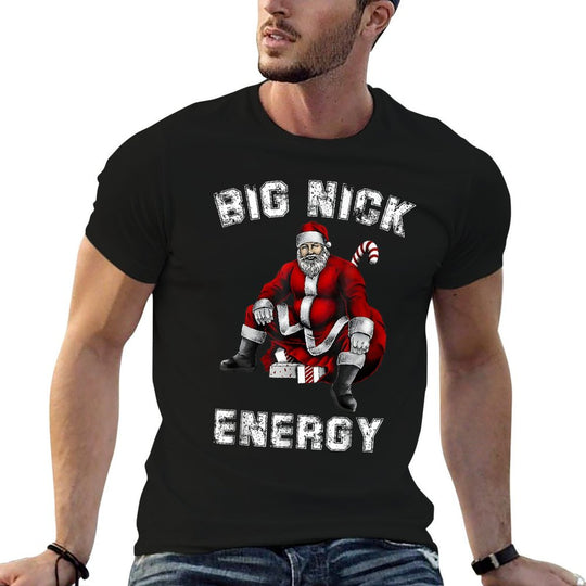 Big Nick Energy Funny Santa Christmas  High-quality Stitching T-Shirt