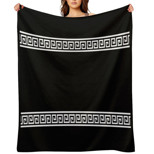 Greek Geometric Pattern Compact Throw Blanket