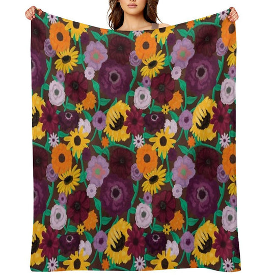 Surprise Song Piano Flowers  Acoustic Set Velvety-soft Throw Blanket