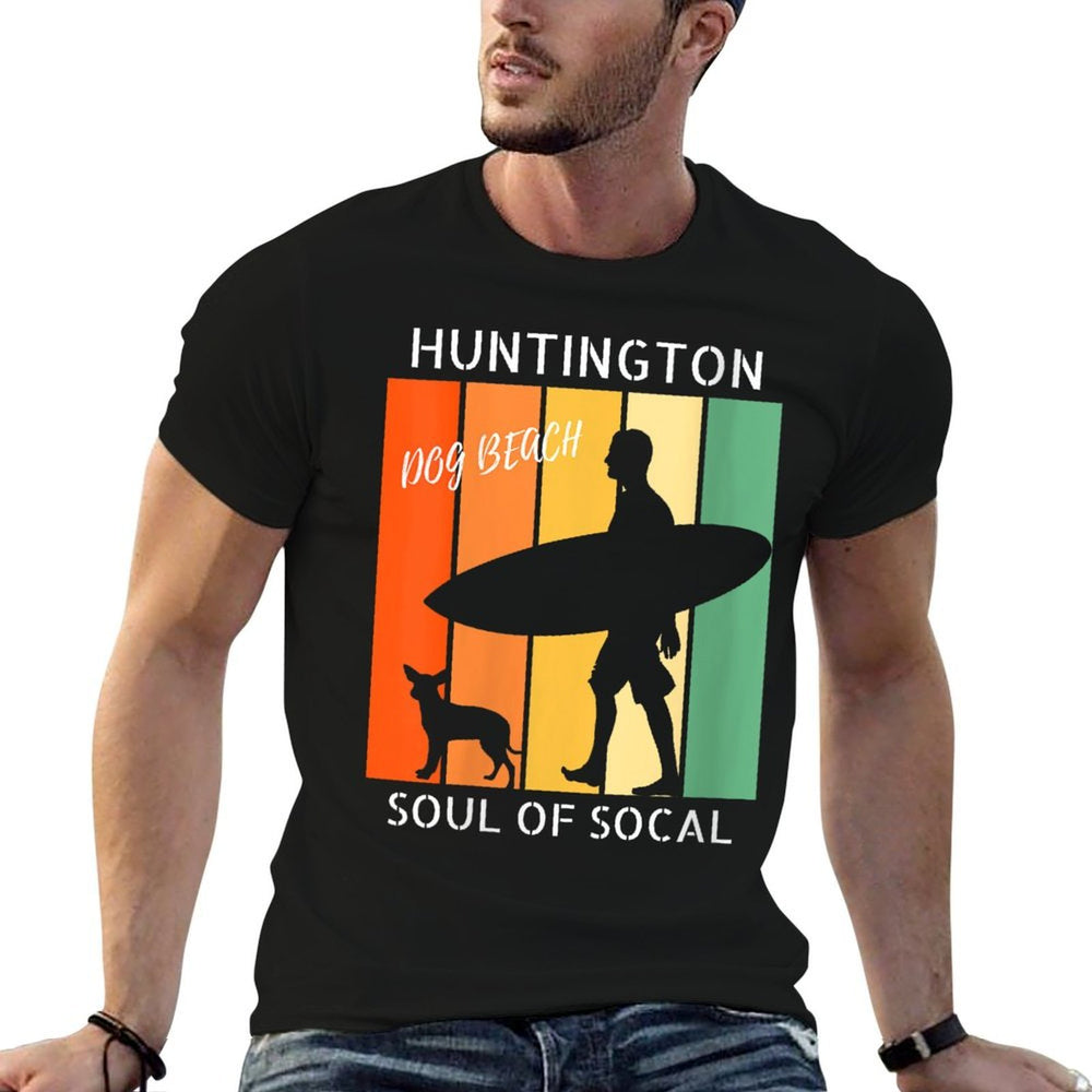 Womens Huntington Beach Dog Beach Surf Soul of SoCal  Vintage-inspired T-Shirt