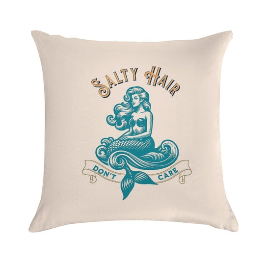 Salty Hair. Don’t Care. Mermaid Summer Design Soft Style Accent Throw Pillow