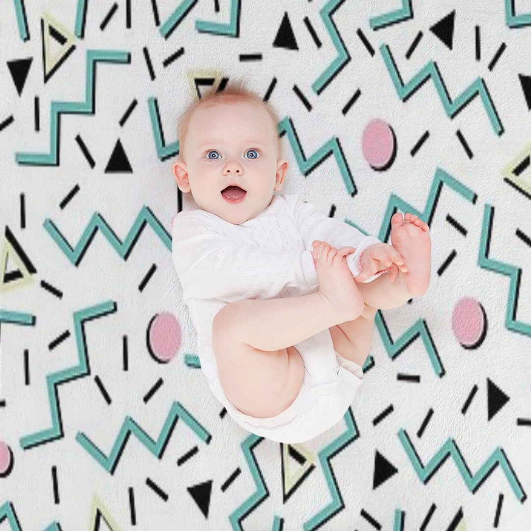 Back to The 80's Eighties, Funky Memphis Pattern Design Compact Throw Blanket