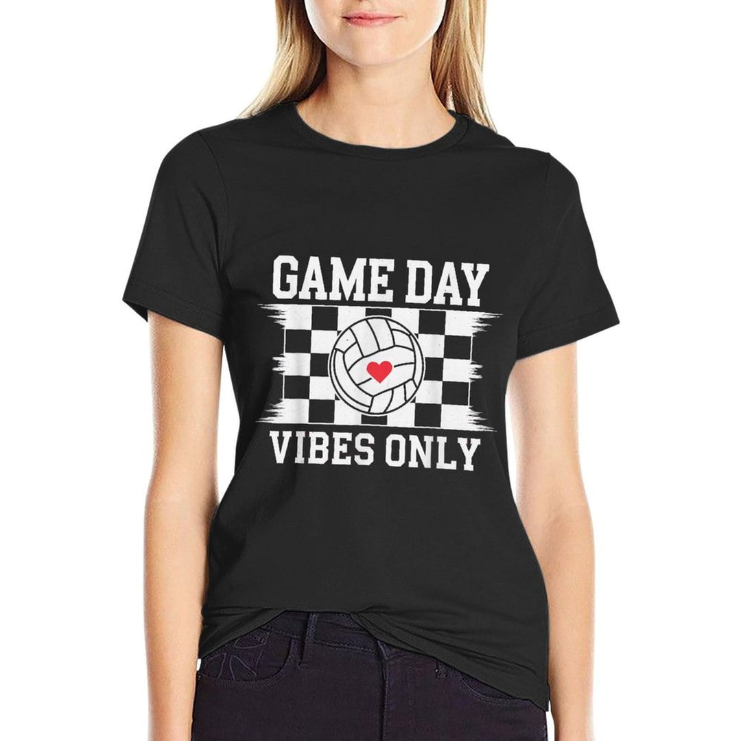 Groovy Volleyball Women Girls Volleyball Game Day Vibes Comfortable T-Shirt