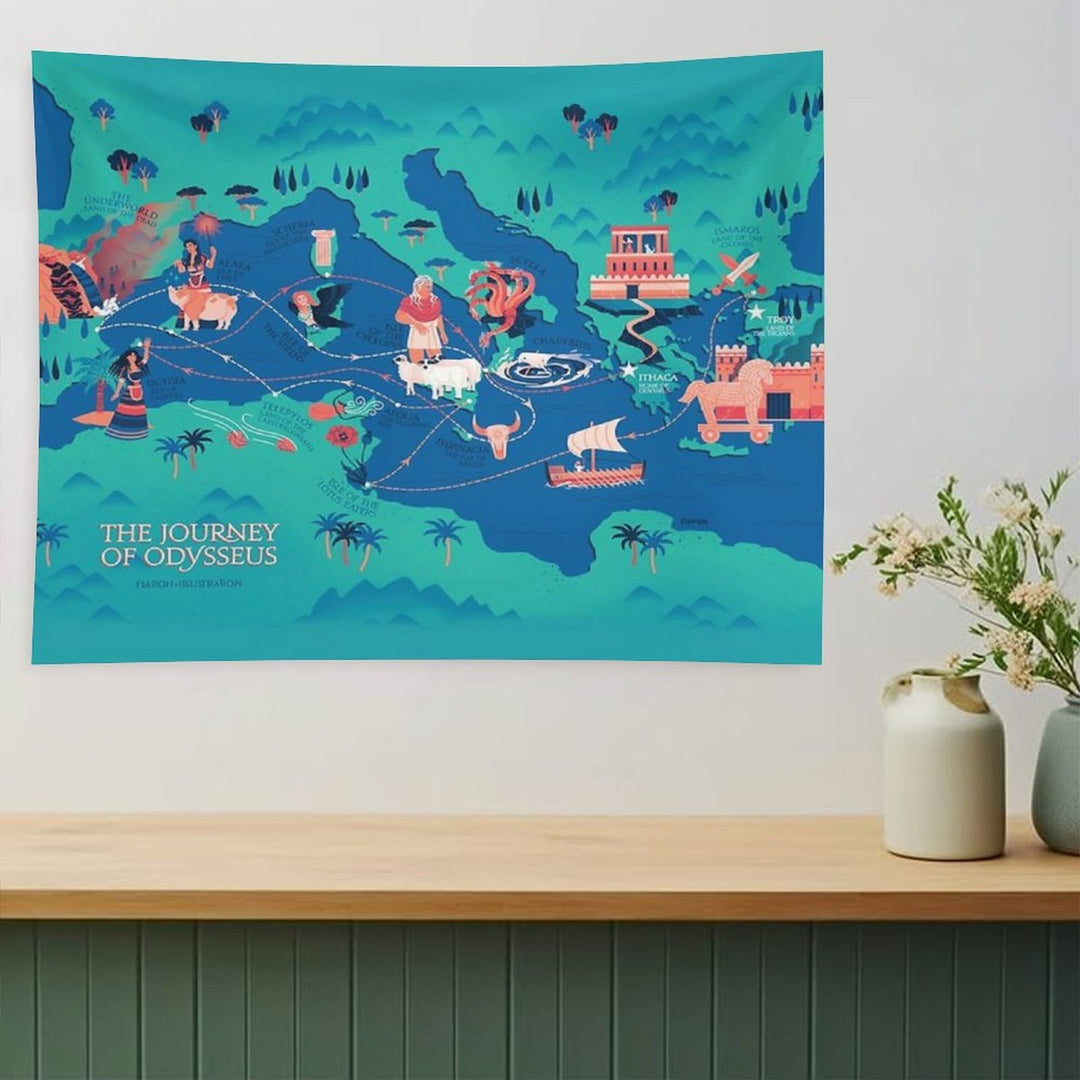 Odyssey Map - Safe for Work Tapestry