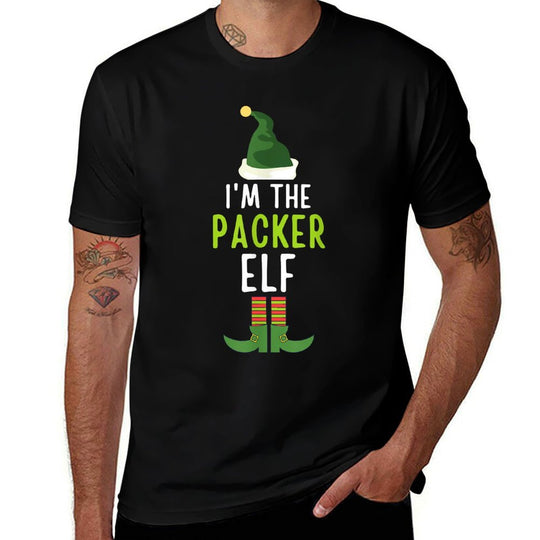Packer Elf Funny Christmas Pajama  Vintage-inspired T-Shirt